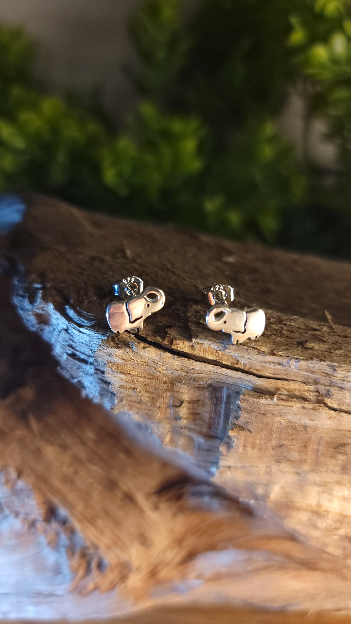Baby Elephant Silver Stud Earrings