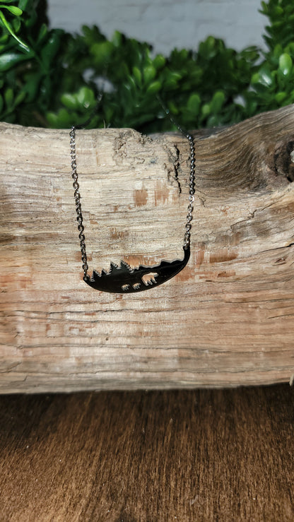 Mama Bear And Cubs Necklace