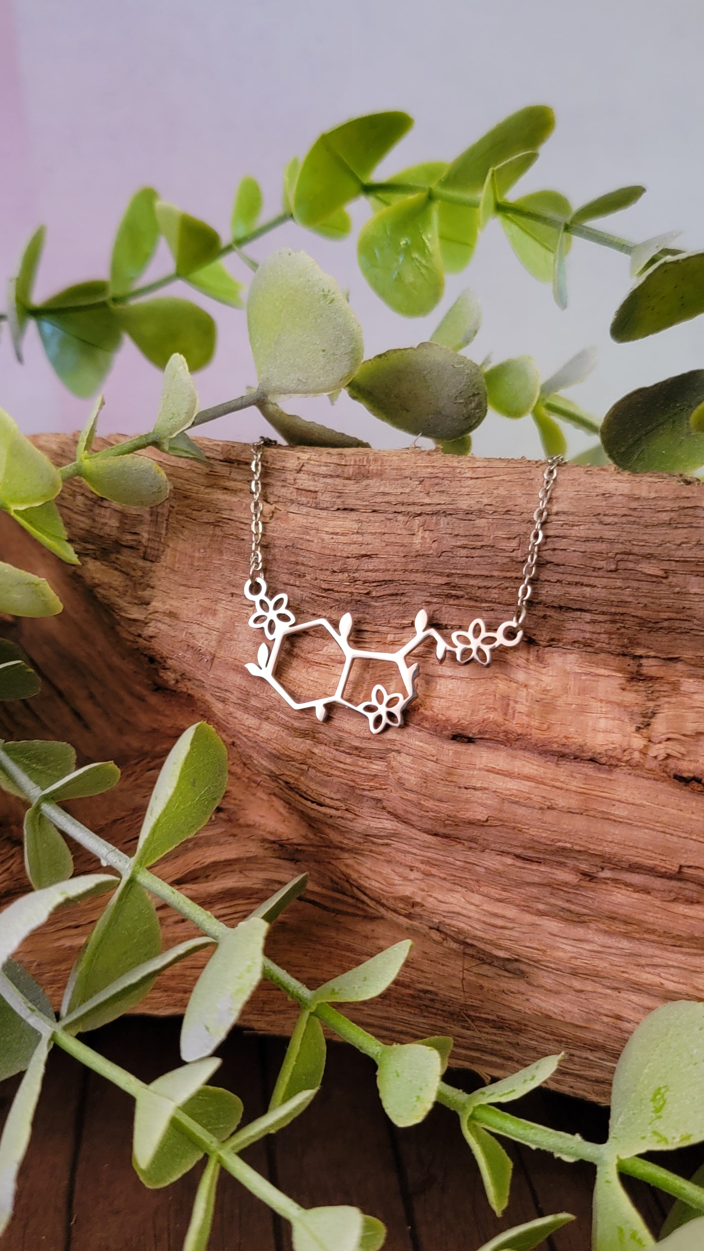 In Serotonin Molecule Pendant Necklace For Women Vintage Geometric  Chemistry Stainless Steel Serotonin DNA Choker Jewelry Gifts - AliExpress