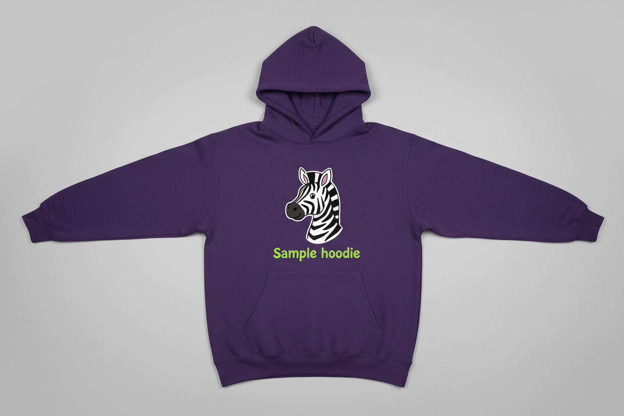 center the zebra above the text